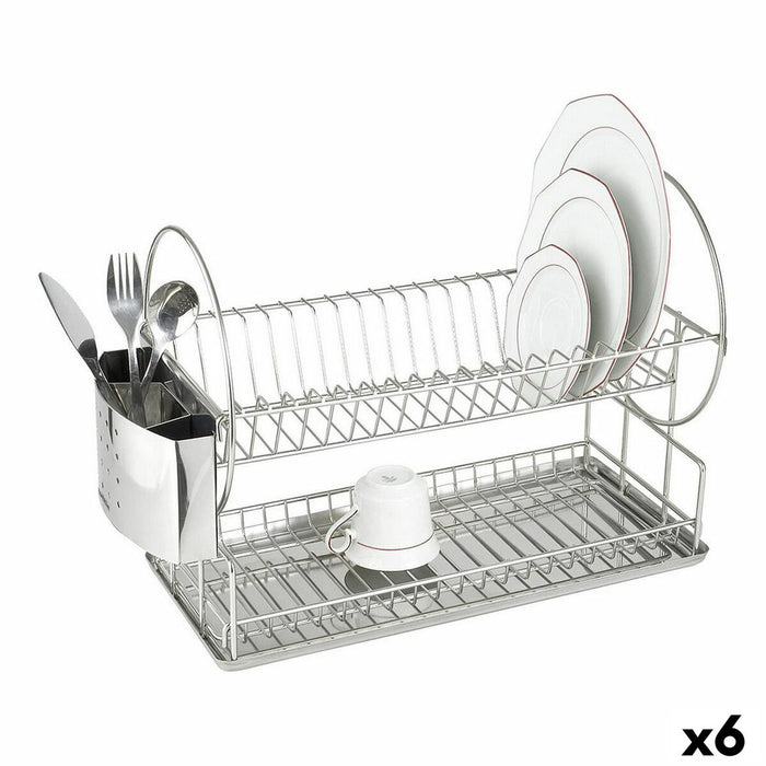 Scurgător de Vase pentru Chiuvetă Quttin Metal Oțel inoxidabil 49,5 x 24 x 35 cm (6 Unități) (49,5 x 24 x 35 cm)