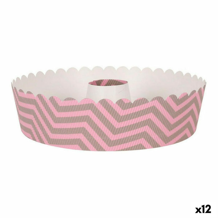 Formă pentru cuptor Quttin Roz 3 Piese 22 x 6 cm (12 Unități)