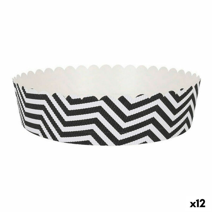 Formă pentru patiserie Quttin Negru 3 Piese 22 x 6 cm (12 Unități)