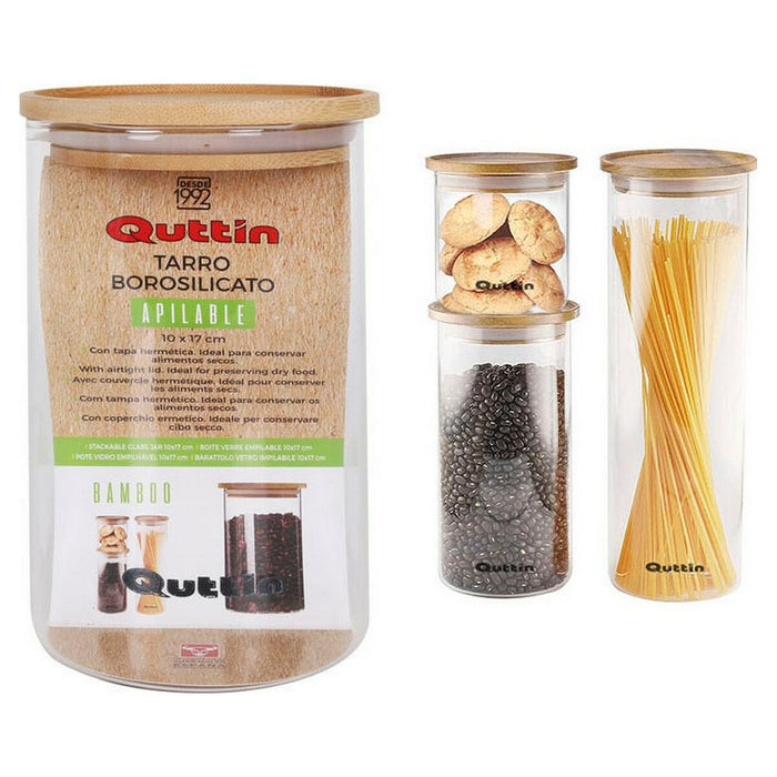 Staniu Quttin Bambus Sticlă borosilicată Stivuibil 10 x 17 cm (10 x 17 cm)