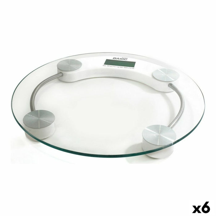 Cântar Digital de Baie Basic Home Transparent 33 x 3,5 cm (6 Unități)