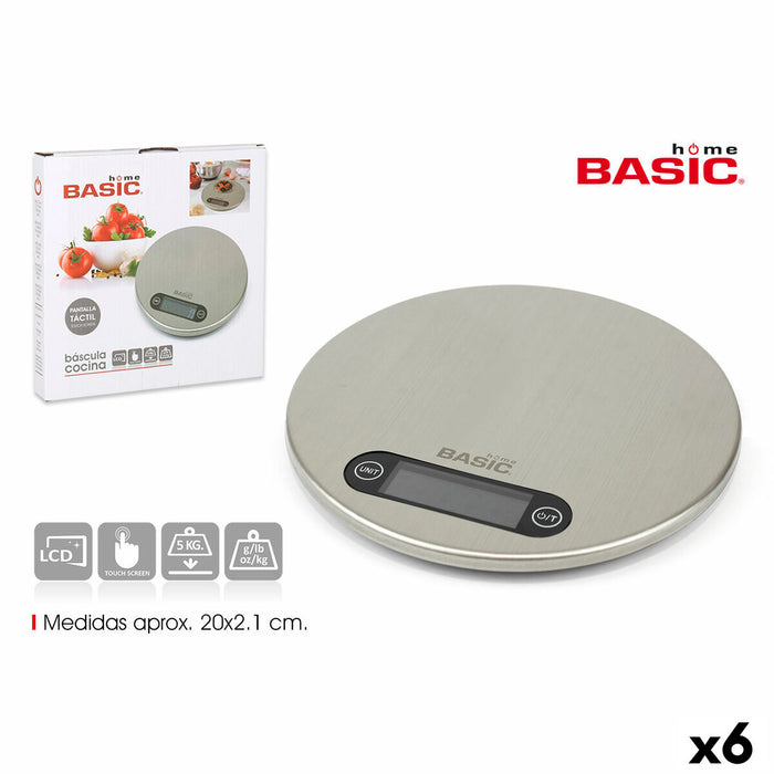 Cântar de bucătărie Basic Home Argintiu 20 x 2,1 cm (6 Unități)