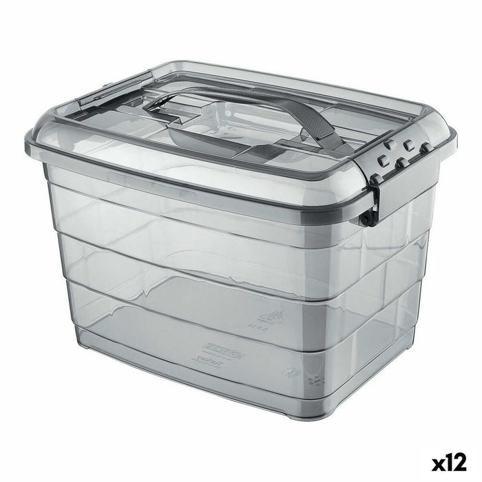 Cutie de depozitare Confortime Tetris Gri Plastic 14 L (12 Unități)