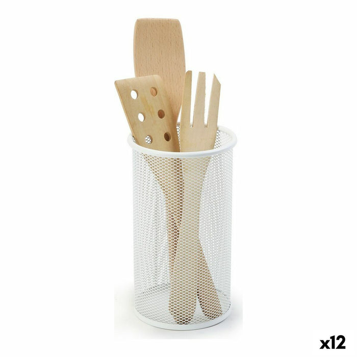 Suport pentru ustensile de bucătărie Confortime Alb Metal 12 x 20 cm (12 Unități)