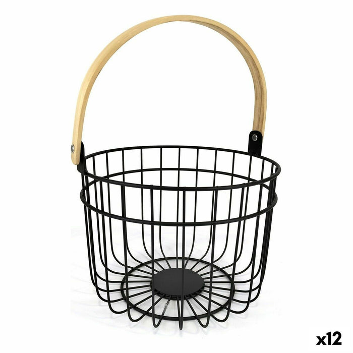 Coș Decorativ Quttin Rustic Rotundă 4 mm 28 x 26,5 x 22 cm (12 Unități)