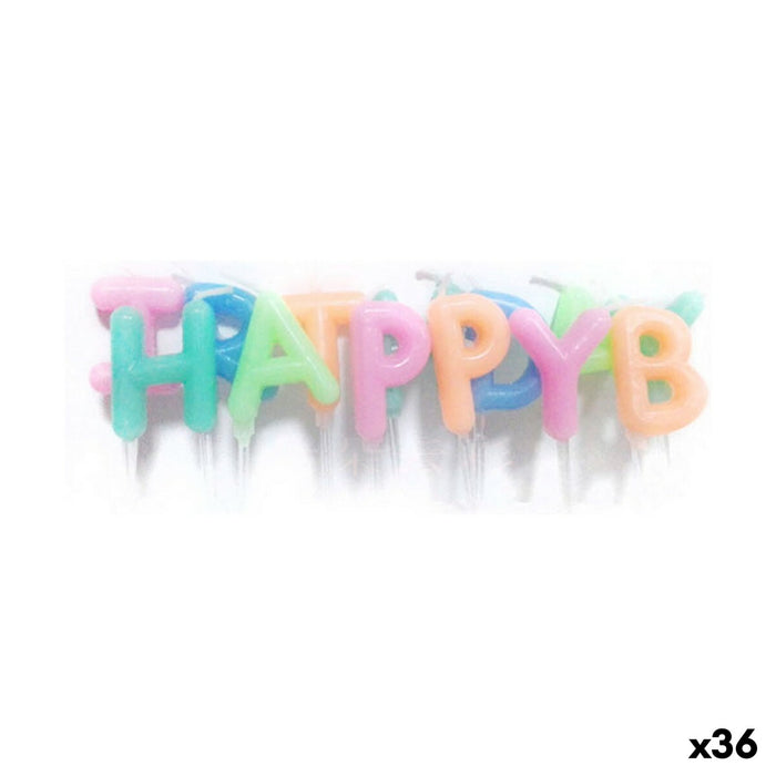 Set de Lumânări Happy Birthday 13 Piese (36 Unități)