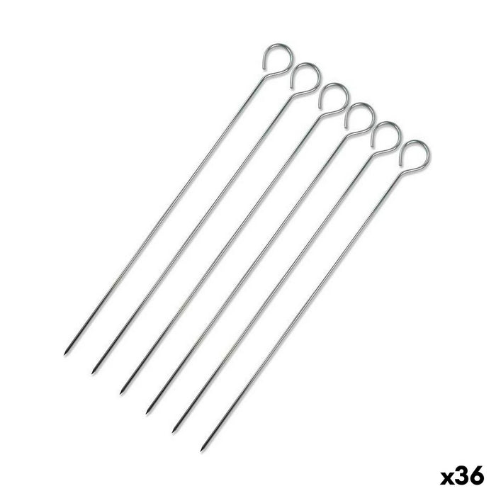 Set de frigărui pentru grătar Wooow Metal 6 Piese 30 cm (36 Unități)