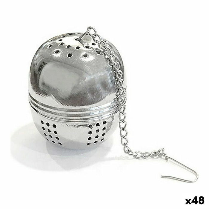 Filtru para infuzii Oțel inoxidabil Argintiu (48 Unități) (4,5 x 4 cm)