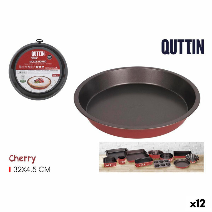 Formă pentru cuptor Quttin Cherry Oțel carbon 32 x 32 x 5 cm (12 Unități)