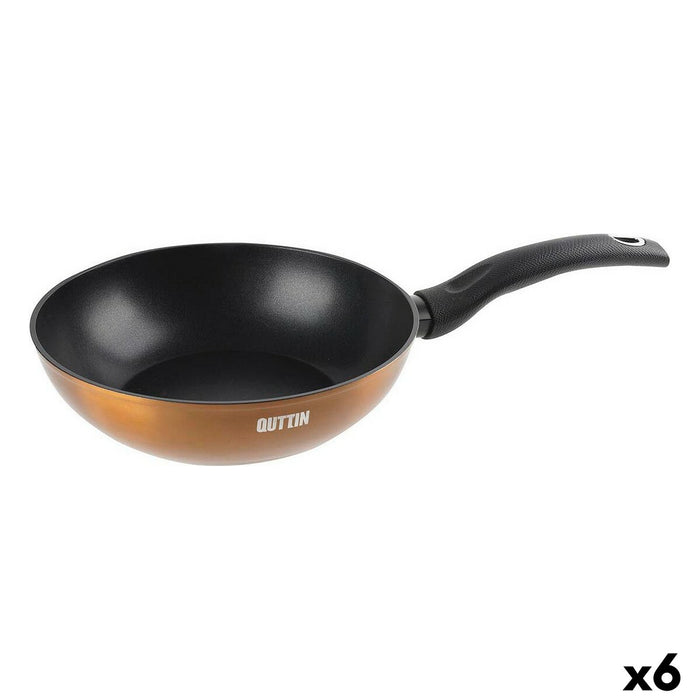 Tigaie Wok Quttin Foodie Cupru 24,5 x 7 x 44 cm (6 Unități)