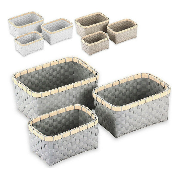 Set de Coșuri Confortime Plastic 3 Piese Dreptunghiular