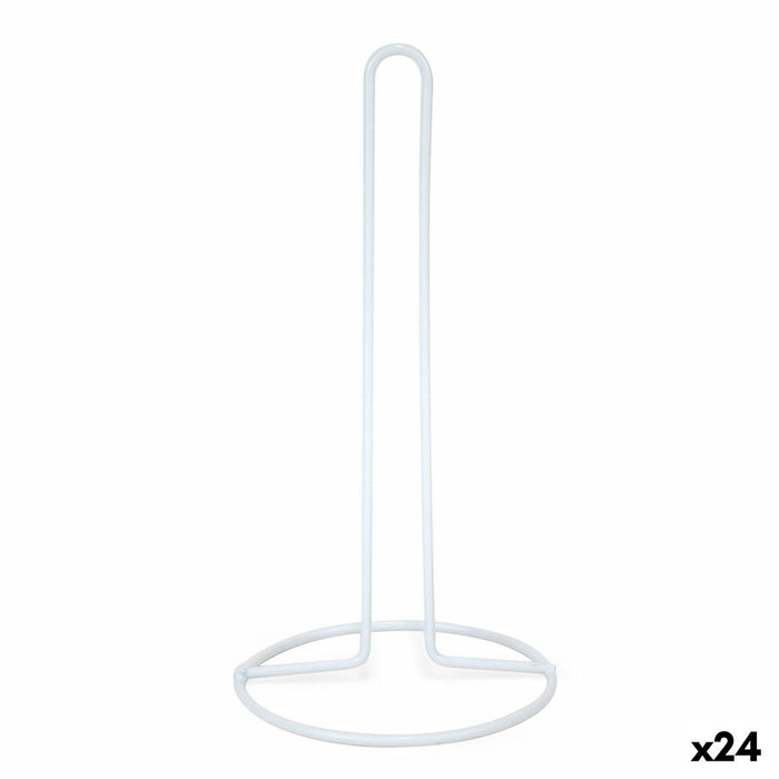 Suport pentru Role de Hârtie de Bucătărie Wooow Metal Alb 31 cm (24 Unități)