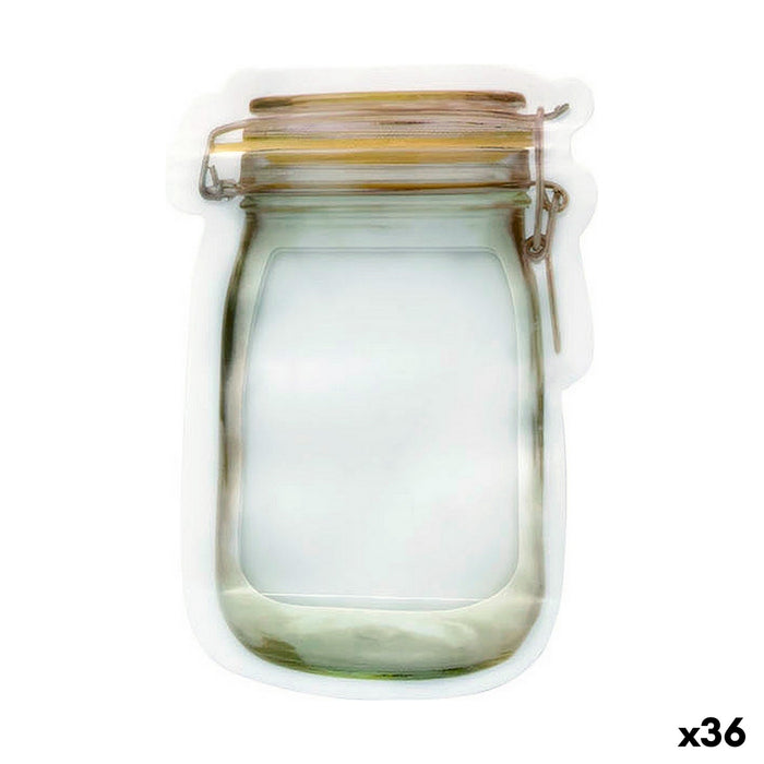 Set de pungi reutilizabile pentru alimente 6 Piese 10,5 x 15 x 5,4 cm (36 Unități)