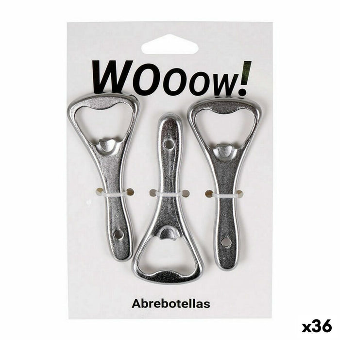 Deschizător de sticle Wooow Argintiu Set 3 Piese (36 Unități)