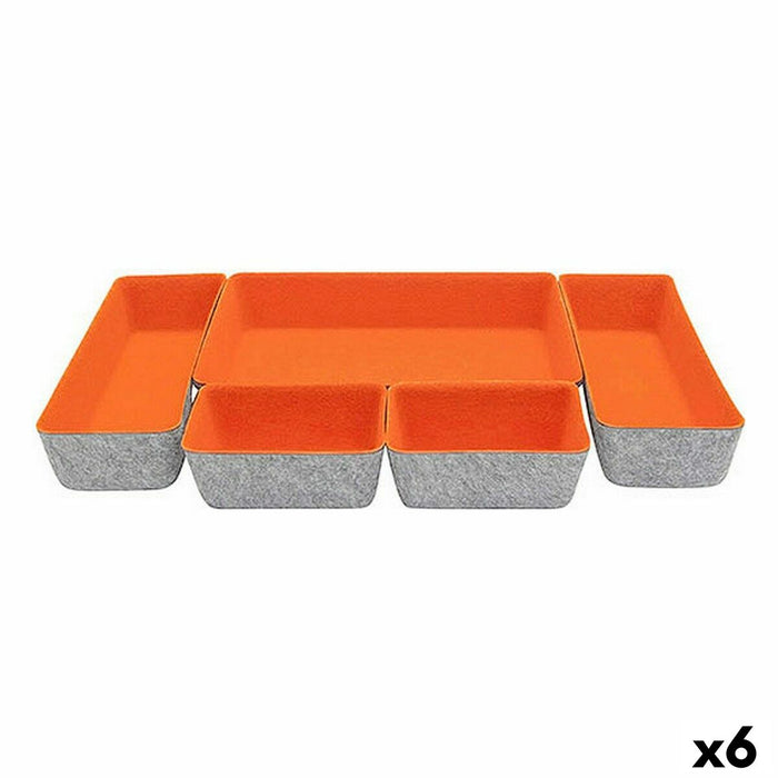 Set de Coșuri Confortime 5 Piese Pâslă 27,5 x 20 x 5,3 cm (5 Piese) (6 Unități)