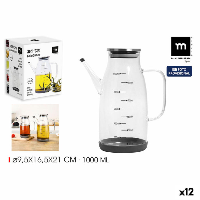 Dispenser pentru Ulei La Mediterránea Silicon Oțel inoxidabil 1 L (12 Unități)
