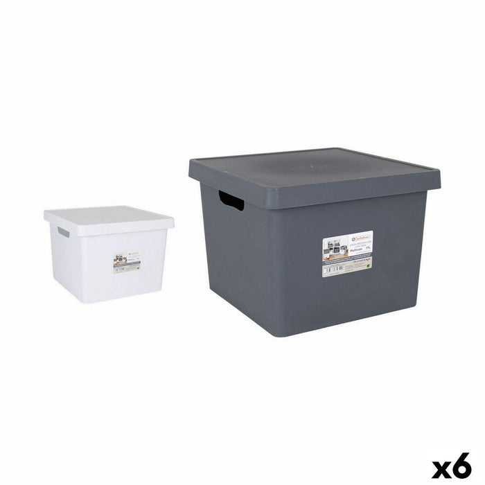 Cutie de depozitare cu capac Confortime 17 L Cu Capac Pătrat (6 Unități)