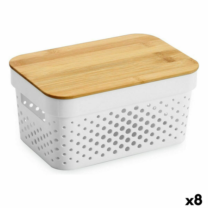 Cutie Multifuncțională Confortime Alb Maro Bambus Plastic 26,2 x 17,5 x 12,5 cm (8 Unități)