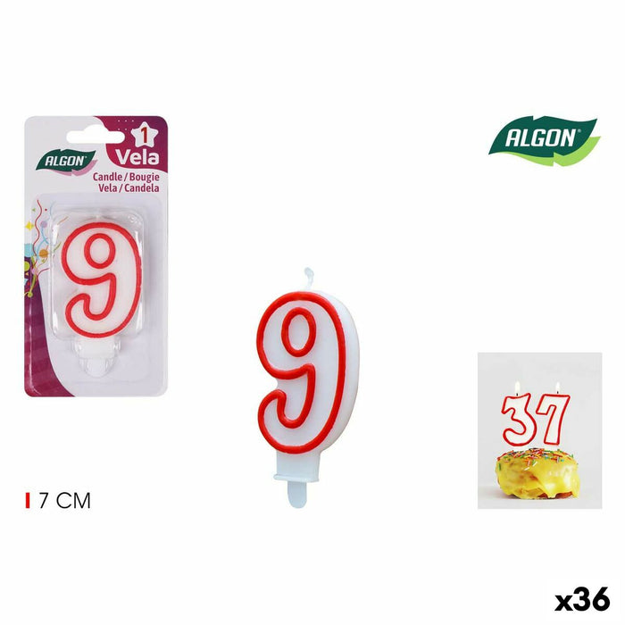 Set de Lumânări Algon Roșu (36 Unități)