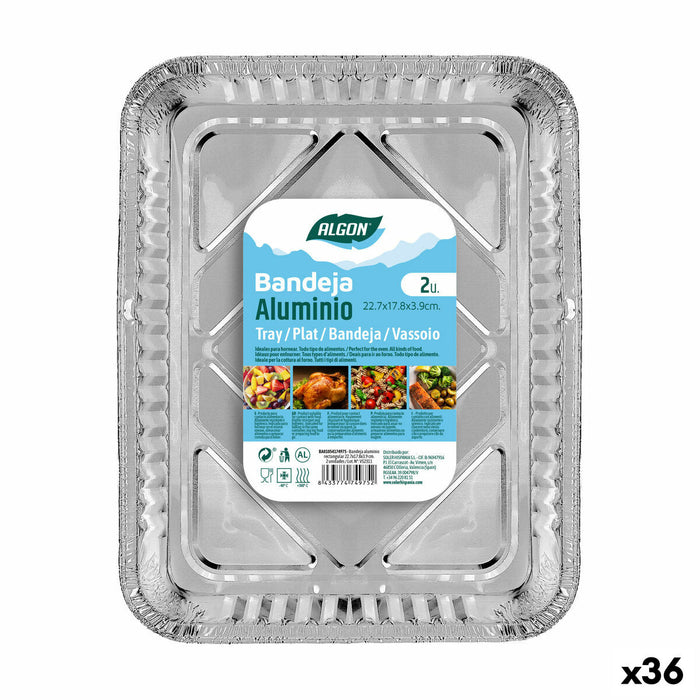 Set de Tăvi Algon Dreptunghiular 22,7 x 17,8 x 3,9 cm (36 Unități)