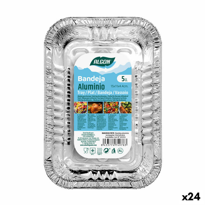 Set de Tăvi Algon Dreptunghiular 5 x 11 x 4,5 cm (24 Unități)
