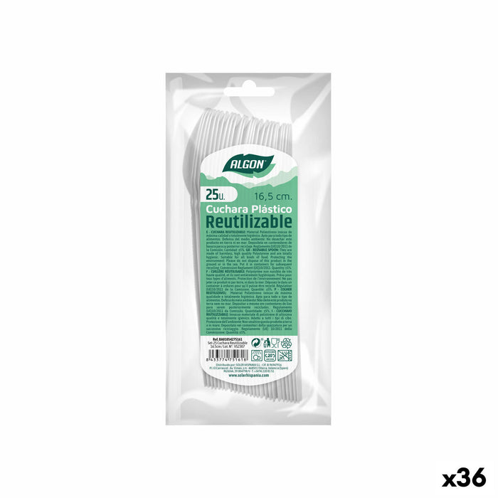 Set de Linguri Algon Reutilizabil Alb 36 Unități 16,5 cm