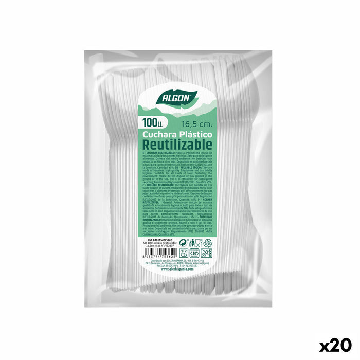 Set de Linguri Algon Reutilizabil Alb 20 Unități 16,5 cm