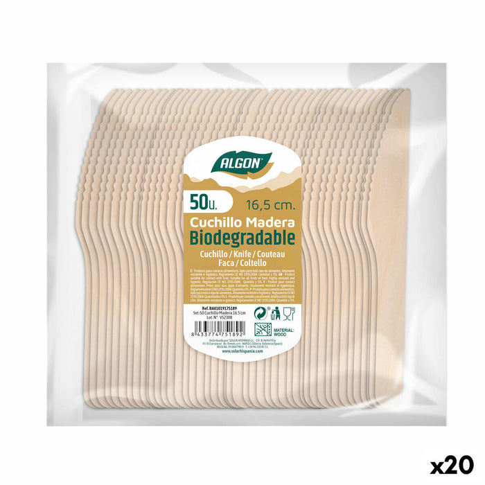 Set de Cuțite Algon Lemn 20 Unități