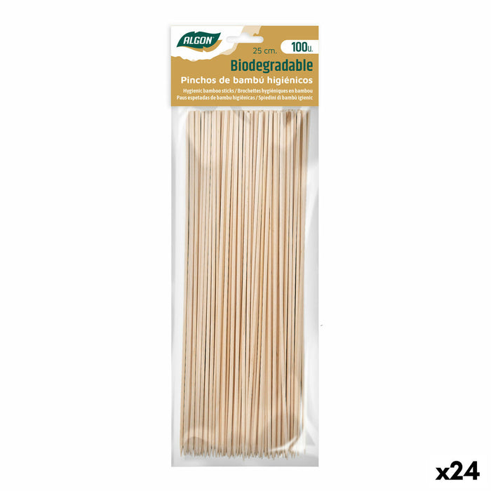 Set de frigărui pentru grătar Algon Bambus 25 x 0,2 x 0,1 mm (100 Piese) (24 Unități)