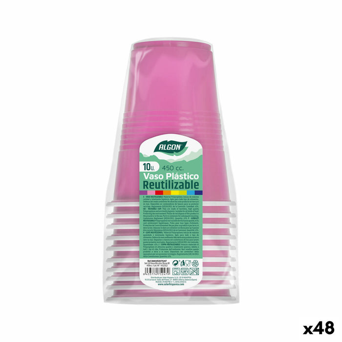 Set de pahare refolosibile Algon Roz 48 Unități 450 ml (10 Piese)