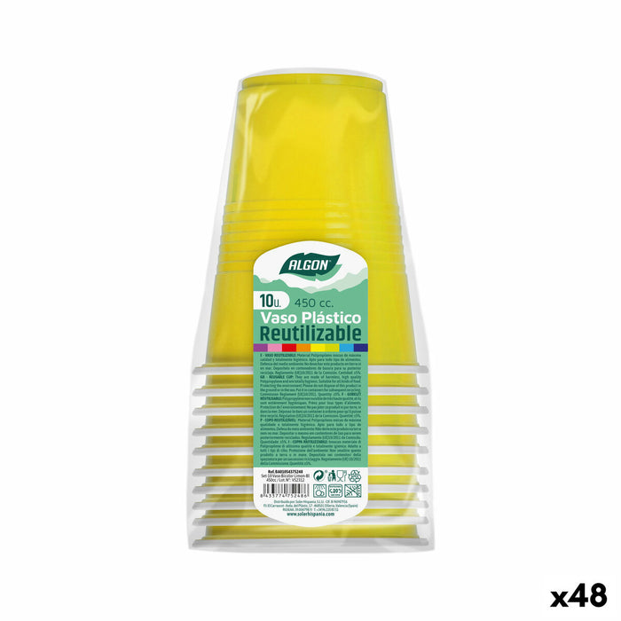 Set de pahare refolosibile Algon Galben 48 Unități 450 ml (10 Piese)