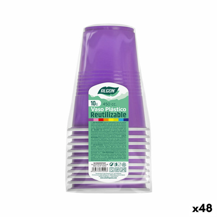 Set de pahare refolosibile Algon Fucsia 48 Unități 450 ml (10 Piese)