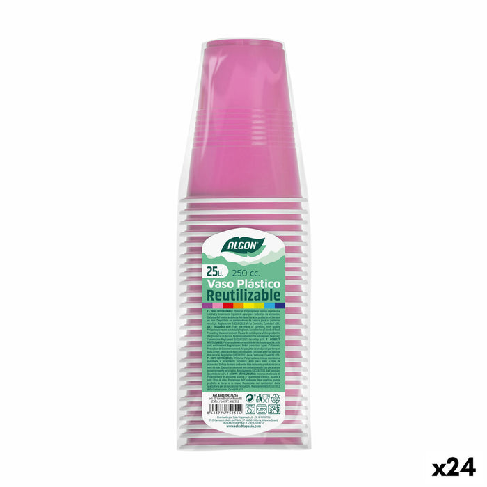 Set de pahare refolosibile Algon Roz 24 Unități 250 ml (25 Piese)