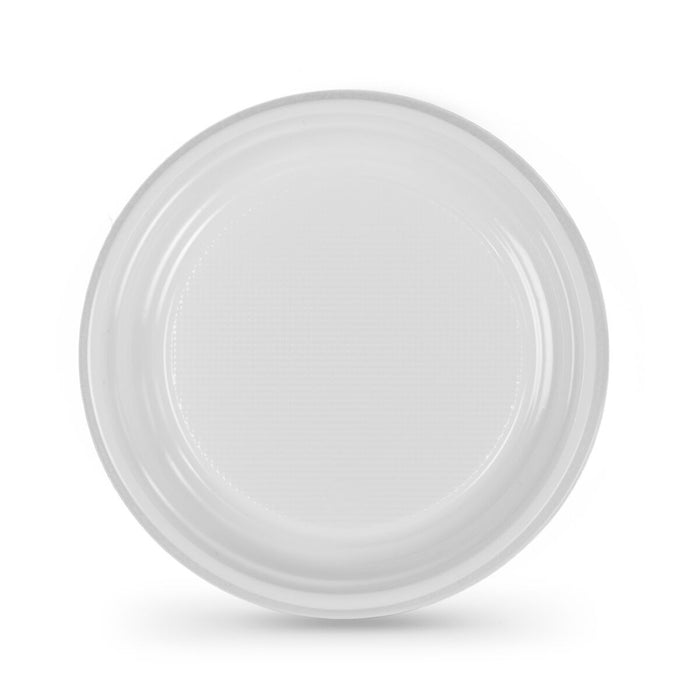 Set de farfurii reutilizabile Algon Rotund Alb 20,5 x 2 cm Plastic 100 Unități
