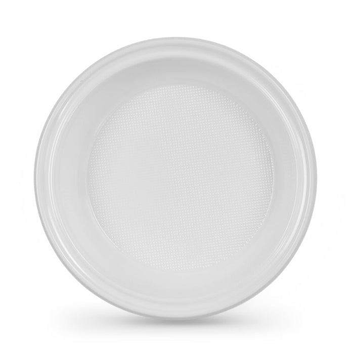 Set de farfurii reutilizabile Algon Rotund Alb 20,5 x 3 cm Plastic 100 Unități