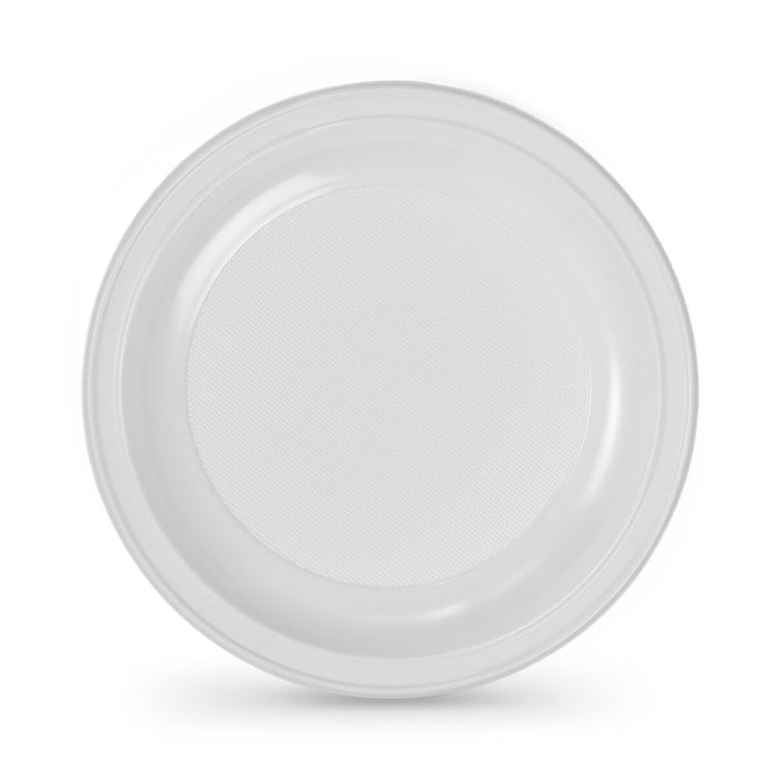 Set de farfurii reutilizabile Algon Rotund Alb 22 x 22 x 1,5 cm Plastic 25 Unități