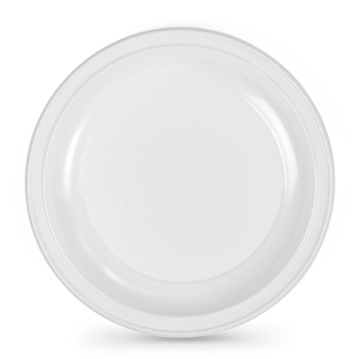 Set de farfurii reutilizabile Algon Rotund Alb 25 x 25 x 2,5 cm Plastic 100 Unități