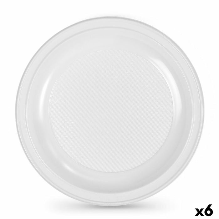 Set de farfurii reutilizabile Algon Rotund Alb Plastic 25 x 25 x 2,5 cm (6 Unități)