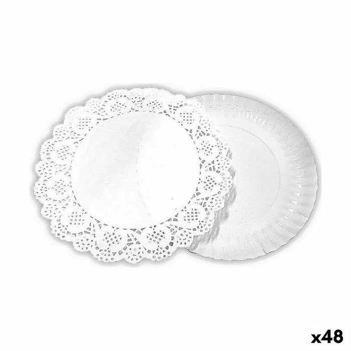 Tavă pentru gustari Algon Rotundă Alb 35 x 35 x 2 cm (48 Unități)