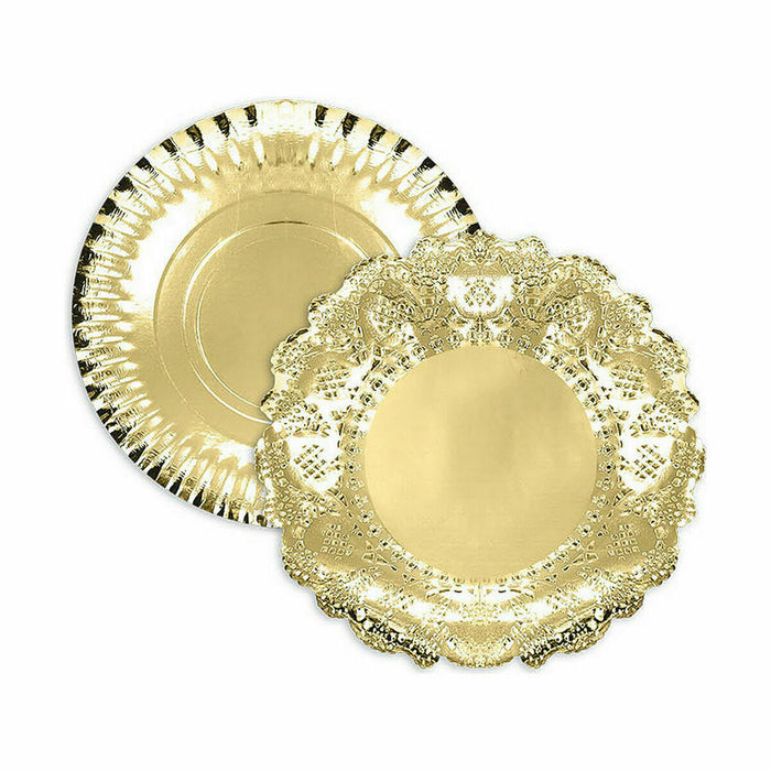 Tavă pentru gustari Algon Rotundă Auriu* 30 x 30 x 1,5 cm (48 Unități)