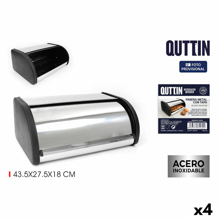 Coș pentru pâine Quttin Metal 43,5 x 27,5 x 18 cm (4 Unități)