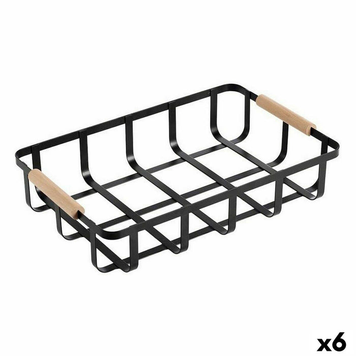 Coș Multifuncțional Confortime Negru 36 x 24,3 x 8 cm (6 Unități)