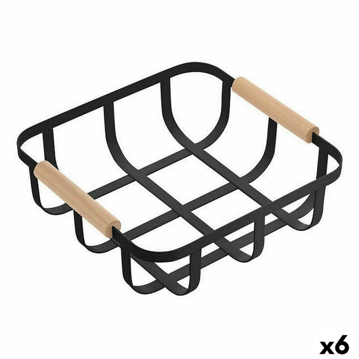 Coș Multifuncțional Confortime Negru 23 x 23 x 8 cm (6 Unități)