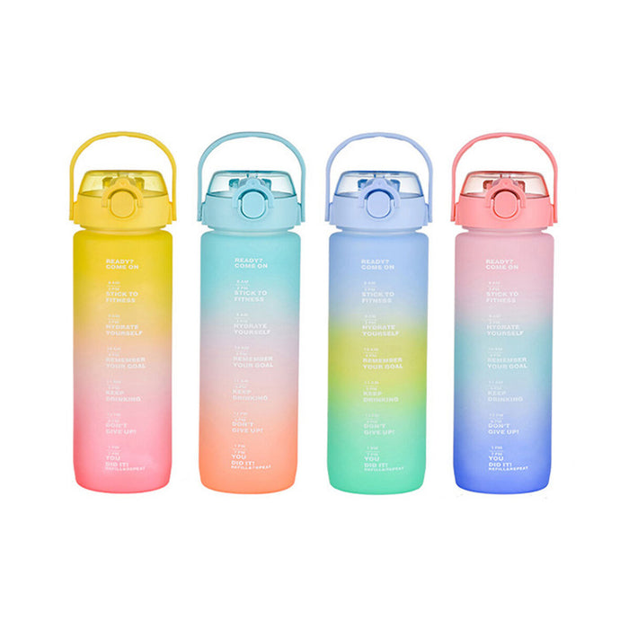 Sticlă cu Capac și Pai Bewinner Multicolor 600 ml