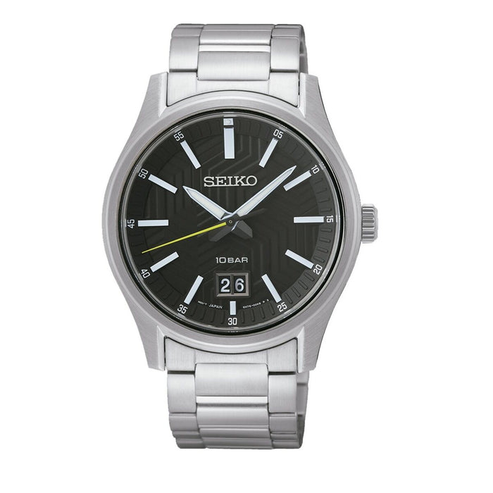 Ceas Bărbați Seiko SUR535P1 Negru Argintiu