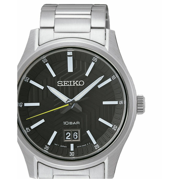 Ceas Bărbați Seiko SUR535P1 Negru Argintiu