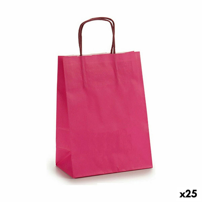 Pungă din Hârtie 18 x 8 x 31 cm Roz (25 Unități)