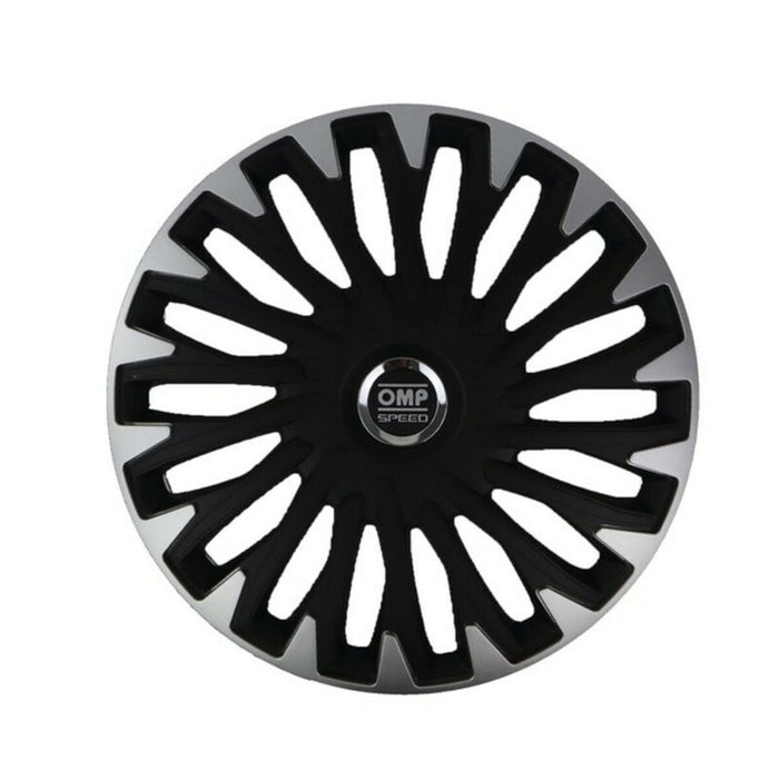 Capac de roată OMP Stinger Speed Negru Argintiu 15" (4 uds)