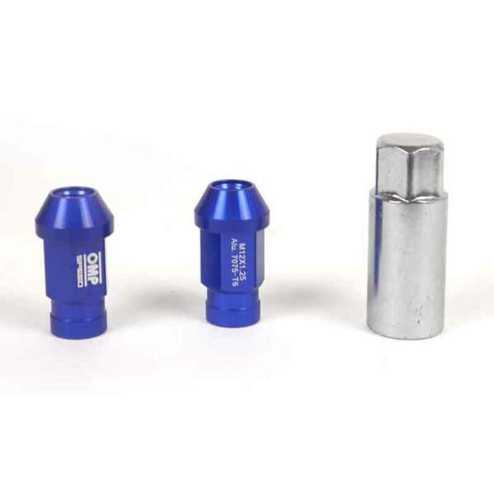 Set Piulițe OMP 7075 M12 x 1,25 40 mm 20 uds Albastru