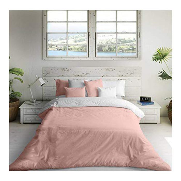 Husă de pilotă Naturals FUNDA NORDICA BICOLOR REVERSIBLE Alb Roz Alb/Roz Pat 105 1 Piese 180 x 220 cm 180 x 270 cm